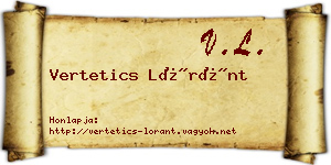 Vertetics Lóránt névjegykártya