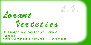 lorant vertetics business card