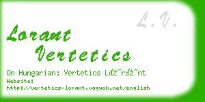 lorant vertetics business card